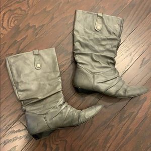 Aldo leather gray mid-calf boots